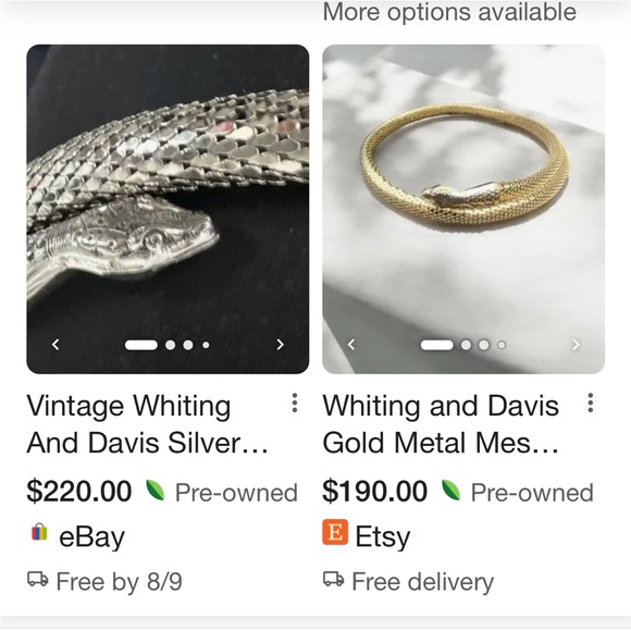 Whiting & Davis snake bracelet vintage - Picture 8 of 8